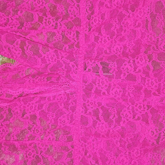Victoria's Secret Hot Pink Lace Teddy Large - Picture 2 of 7